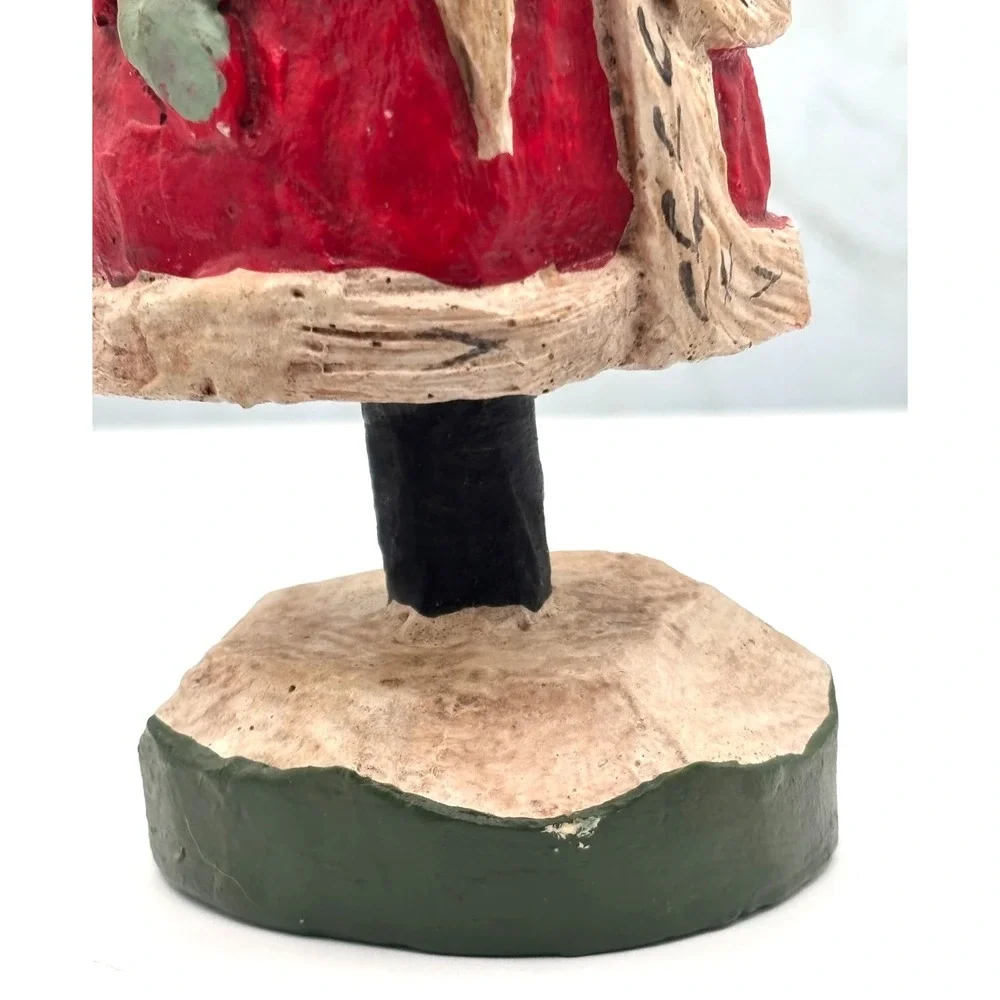 Primitive Folk Art Santa Figurine House of‎ Hatten Paper Mache Vintage 1989 EUC